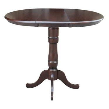 36" Round Top Pedestal Table with 12" Leaf, 40.9"H