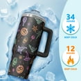 thumbnail image 4 of 30oz Halloween Tumbler with Handle – Skull Pumpkin Drinkware with Lid and Straw – Creepy Aesthetic Travel Cup – Halloween Holiday Gifts, 4 of 5