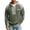 Army Green, variant on Mens Waffle Knit Quarter Zip Hoodie Color Block Raglan Sleeve Drawstring Pullover Top Black Size 3XL