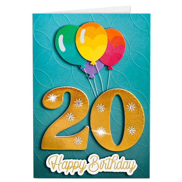 Tarjeta de Felicitación Joli Coon 20º Cumpleaños 3D Hecha a Mano