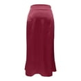 thumbnail image 3 of Women's Straight Solid Midi Skirt For Daily Vacation Wear Elegant Slim Fit Spring Summer Fall Casual Skirt Hand Wash School Skirt Leather Pencil Skirt Daybed Skirt Hangers for Skirts Athletic Skirt, 3 of 4