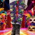 thumbnail image 7 of Feancey Carnival Party Womens Leggings High Waisted Yoga Tights Seamless Tummy Control Mardi Gras Mask Printed Yoga Pants Comfy Casual Pajama Bottoms Purple XXL, 7 of 7
