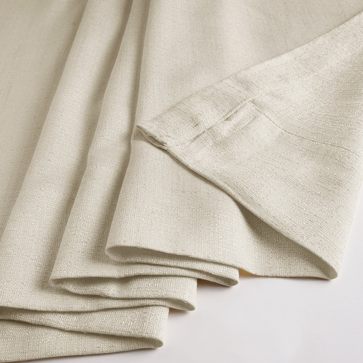 Half Price Drapes Ivory Raw Linen Weave Light Filtering Curtains for Bedroom (2 Panel), 50W X 108L