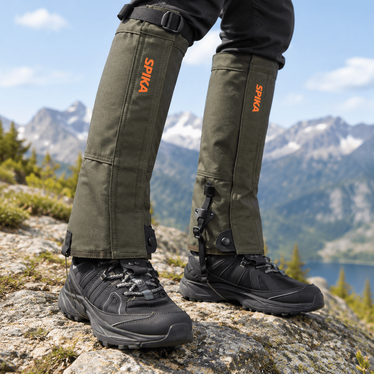 Olive Green Small Strike Snake Gaiters Waterproof Leg Protectors for Hiking