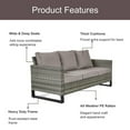 thumbnail image 6 of PARKWELL 4 Pieces Outdoor Sofa Furniture Sets with 30" Fire Pit Table and Swivel Glider for Patio Garden Poolside Deck,Gray Wicker and Gray Cushions, 6 of 8