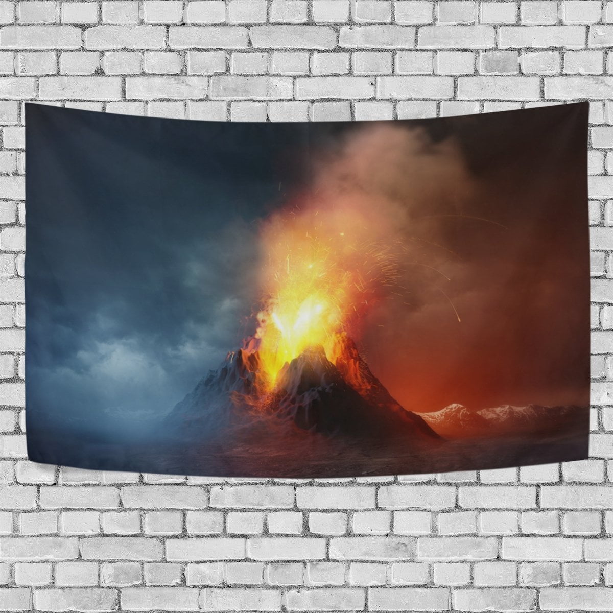 POPCreation Wall Tapestry Nature Large Volcano Erupting Dorm Throw 