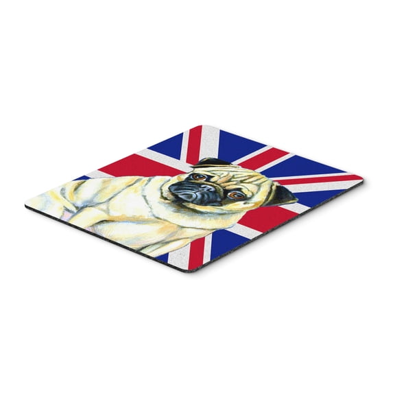 Carolines Treasures LH9494MP "Pug with English Union Jack British Flag Mouse Pad Hot Pad or Trivet" Large multicolor