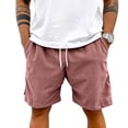 thumbnail image 6 of Lumtrix Mens Corduroy Shorts Casual Elastic Waist Drawstring Lightweight Summer Beach Shorts with Pockets Pink S, 6 of 6