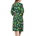 thumbnail image 2 of Yuyamidu Snowflake Womens Robes Comfy V-Neck Bathrobe Colorful Light Long Sleeve Gowns for Women Sleepwear Christmas Housecoat Sexy Pajama Nightgown Size 2XL, Green, 2 of 7