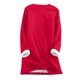 thumbnail image 4 of ICHUANYI Clearance Women's Round Neck Pocket Thickened Plush Warm Long Sleeve Tops(Red, XXL) ICHUANYI WER2023081204455, 4 of 5