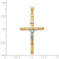 thumbnail image 2 of 14k Two Tone Gold Jesus Lord Christ Crucifix Holy Cross Necklace Charm Pendant Religious Inri, 2 of 6