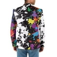 thumbnail image 2 of Uorisanigo Graffiti Print Mens Blazer Jacket Long Sleeve Soft Mens Knit Blazer Jacket Casual One Button Soft Lightweight Sport Coats Stretch Stylish for Men Size 5XL, 2 of 6