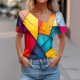 thumbnail image 2 of Top de Verano de las Mujeres, Cuello en V Moda Casual de Manga Corta Blusa, Primavera Y Verano Ligero Top, 2 of 9