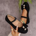 thumbnail image 4 of Willtoo Women Bow Pearl Mary Jane Flats Elastic Ankle Strap Round Toe Faux Suede Ballet Flat Shoes Comfort Slip On Dress Shoes for Daily Wedding Casual Wear, 4 of 5