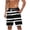 Black, variant on Men's Breathable Striped Board Shorts with Pockets Lightweight Beachwear with Drawstring Waist for Resort Vacations Black M