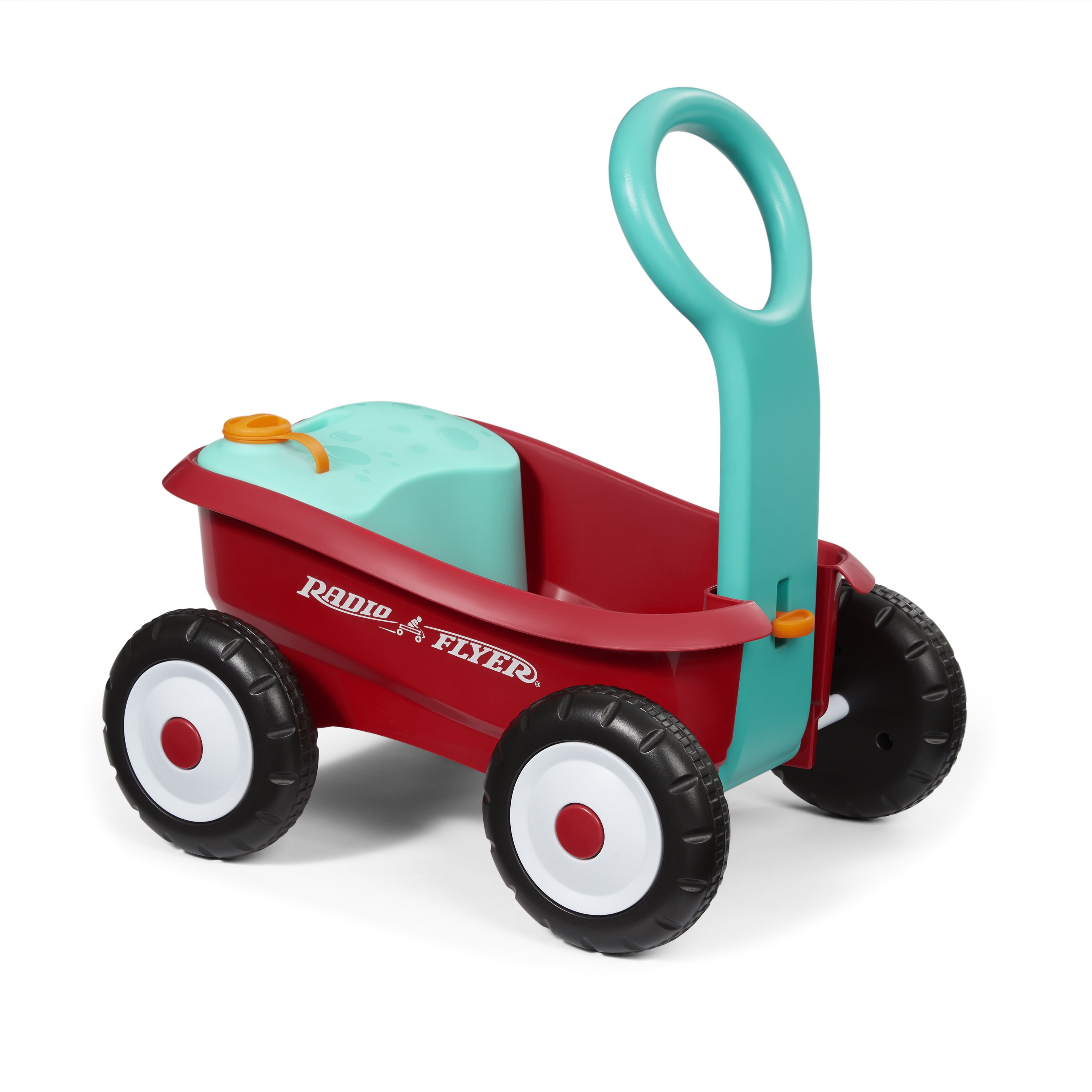 Radio Flyer Push & Pull Bubble Buddy Walker Wagon, Battery-Free Bubble Machine for Kids 1-4 Years