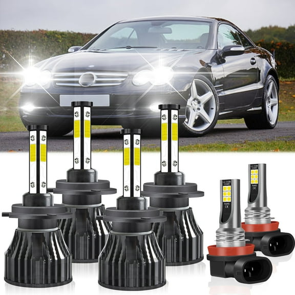 Fit For Mercedes-Benz E350 B200 2008 2009 2010 2011 LED Headlight Bulbs H7 High/ Low Beam  H11/H8 Fog Light