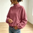 thumbnail image 4 of Hurxie Womens Half Zip Pullover Sweatshirt Long Sleeve Quarter Zip Sweatshirts Mock Neck Soft Casual Fall Sweatshirts, Daily Wear, 4 of 7