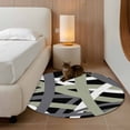 thumbnail image 2 of Round Rugs 3 Ft, Sage Green Black Geometric Non Slip Area Rugs for Kitchen Bedroom Entryway, Modern Art Abstract Grey Line Washable Carpet Runner Rug Floor Mats for Bedroom Home Decor, 2 of 8