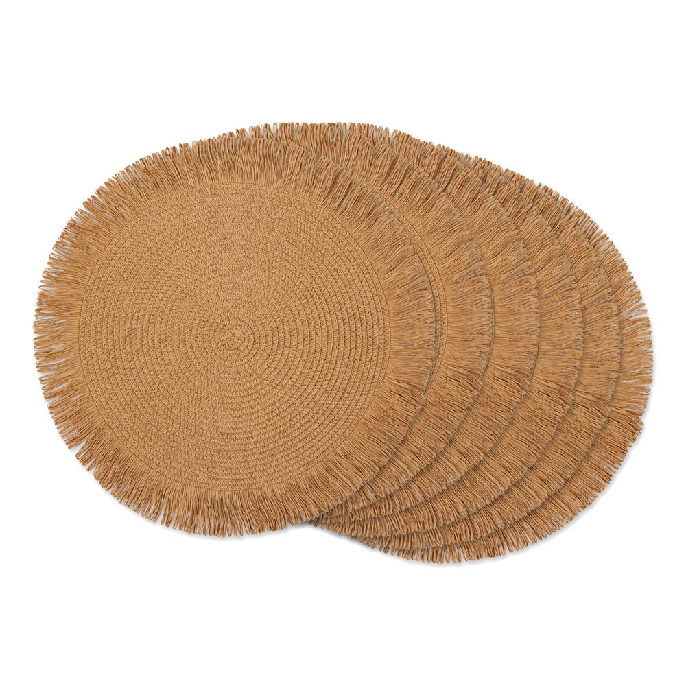 DII Natural Fringe Woven Polyester Round Placemat (Set of 6) Walmart