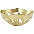 thumbnail image 6 of DecMode 13", 11"H Round Drip Gold Aluminum Metal Decorative Bowl with Open Frame Design, Set of 2, 6 of 12