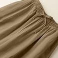 thumbnail image 6 of TRUBKH Womens Linen Pants Side Button Pants Breezy Pants Women Pull On Pants for Women High Waisted Tapered Vacation Lounge Pants Elastic Waist Straight Leg Straight Leg Lounge Trouser Khaki 2XL, 6 of 8