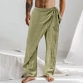 thumbnail image 2 of Zszcpp Work Pants Men Linen Breathable Classic Pencil Pleat Drawstring Elastic Waist Lounge Trousers Casual Trouser, 2 of 8