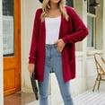 thumbnail image 4 of Vedolay Women's Knit Cardigan Sweater Open Front Cardigan Knit Sweaters for Women Red,2XL, 4 of 5