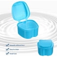thumbnail image 3 of Caja para dentaduras postizas con cesta, color azul, caja de almacenamiento para aparatos dentales, protector bucal, color azul claro JM  JM, 3 of 5