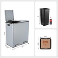 thumbnail image 2 of Arlopu 2 x 8 Gallon Dual Garbage Can Stainless Steel Kitchen Step Trash Can, Recycle Dustbin with Soft-Close Lid, 2 of 7