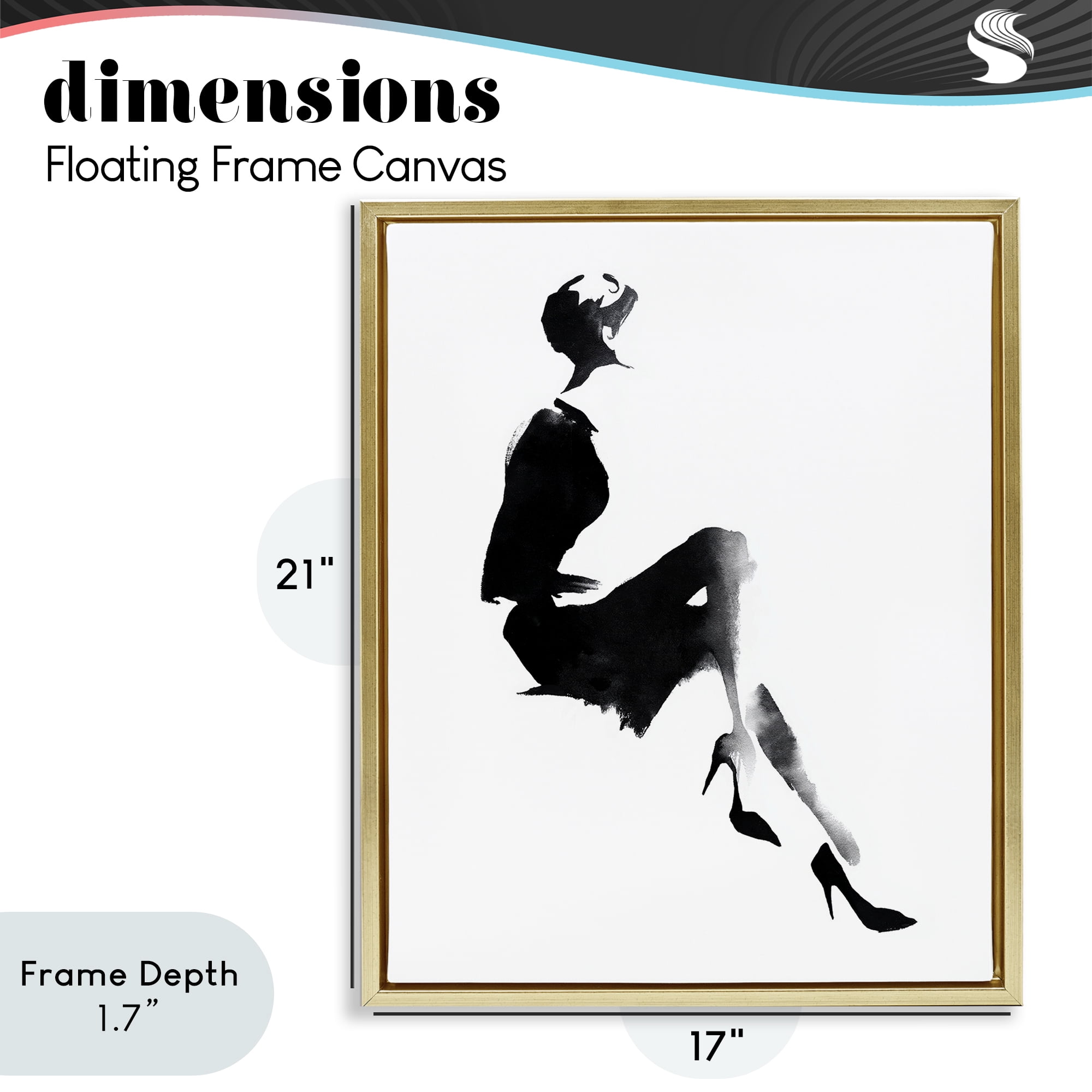 Stupell Industries Chic Silhouette Noir Gold Framed Floater Canvas Wall Art, design by Svetlana Aleynikova