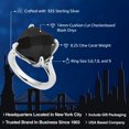 thumbnail image 2 of Gem Stone King 8.25 Cttw Black Onyx and White Lab Grown Diamond Engagement Ring for Women | 925 Sterling Silver | 14MM Cushion Checkerboard | Wedding Engagement Anniversary Ring for Women | Size 5, 2 of 5