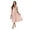 Watermelon pink, variant on Women's Surplice Puff Sleeve Midi Dress with Sheer Overlay and Stretch for Elegant Silhouette Fabric 100% Polyester