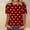 Red, variant on Ayolanni Basic Summer Women Blouses Short Sleeve Heart Print Crew Neck Blouse Dating Oversized Romantic T-Shirt L