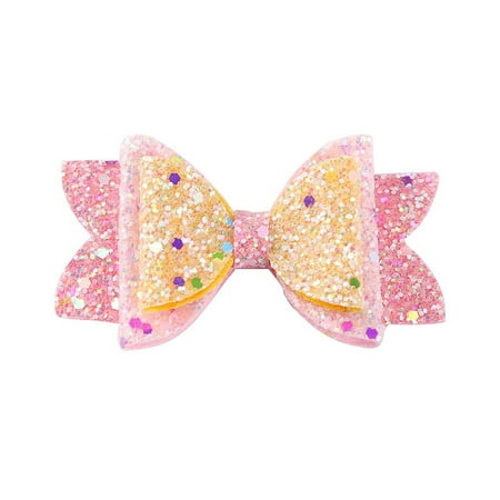 

Toddler Baby Girls Glitter Hair Bowknot Hair Clip Sequins Hairpin Headwear