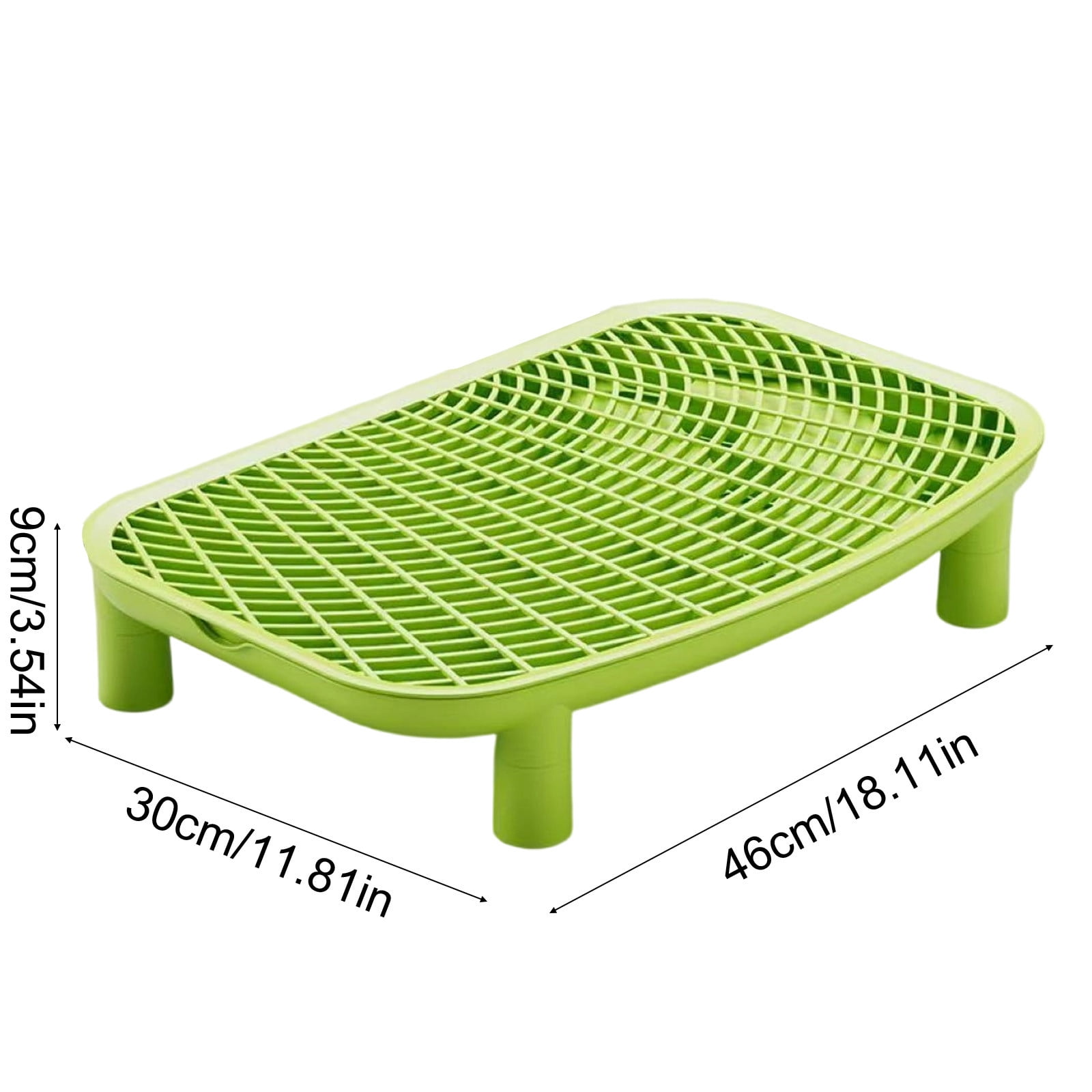 Qiopertar Double Layer Cat Litter Mat, Anti-Slip Litter Trapping Pad for Cat Box, Waterproof Pet Floor Mat with Sand Control Grooves for Bathroom Kitchen Laundry Room, Green