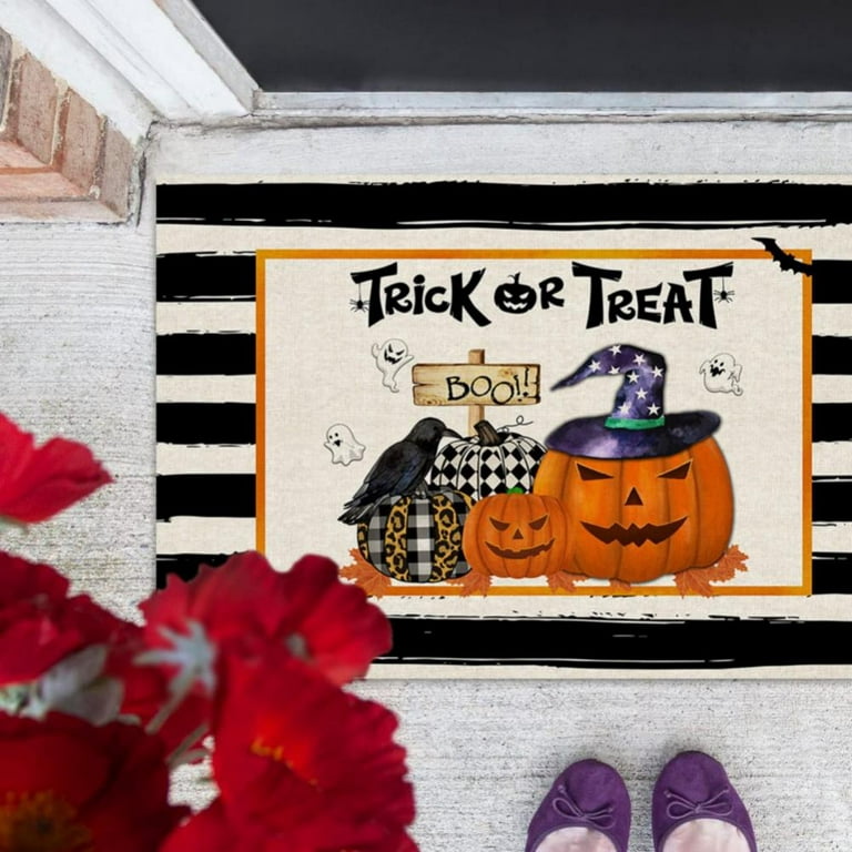 Black Pumpkins Door Mat - Non-slip Floor Mats Indoor Outdoor Entrance Carpet  - Halloween Decor Rug - Temu