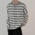 thumbnail image 5 of LOVZFMLL Men's Sweaters, Striped Crew Neck Ribbed Pullover, Fashion Casual Basic Everyday, Warm Winter Tops Loose, Fall Clothes, 5 of 9