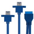 thumbnail image 3 of Usb Mount Cable Usb3.0 Panel Cable Usb3.0 19Pin To 2Af Front Motherboard Panel Mount Cable With Screw Hole 0.3 M, 3 of 8