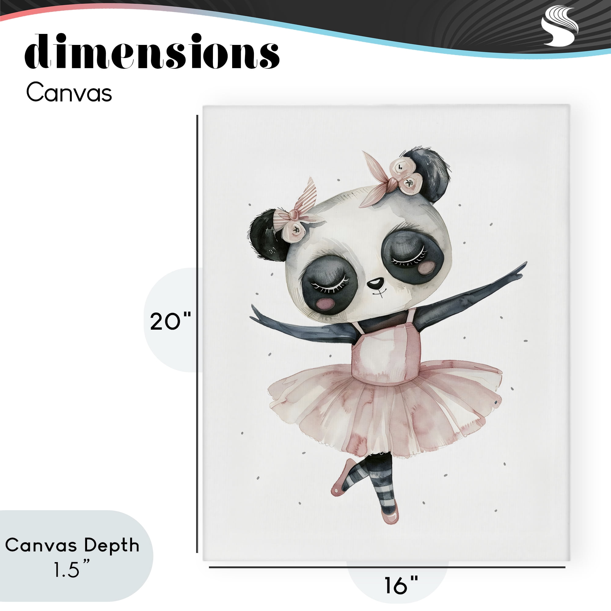 Stupell Industries Ballerina Panda in Pink Tutu Canvas Wall Art, design by LSR Design Studio