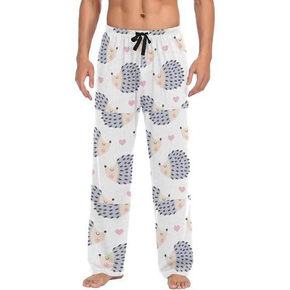 GZHJMY Hedgehog Pajama Pants for Men, Lounge Pants Lightweight Men Pajama Bottoms with Drawstring Pockets, Christmas New Year Birthday Gifts, X-Large