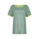 thumbnail image 5 of Blusas para las Mujeres Casual, Rayas Impresas Patchwork Manga Corta Cuello Redondo Top Hecho de 95% Poliéster 5% Spandex para el Verano, Tops Cortos para las Mujeres, 5 of 5