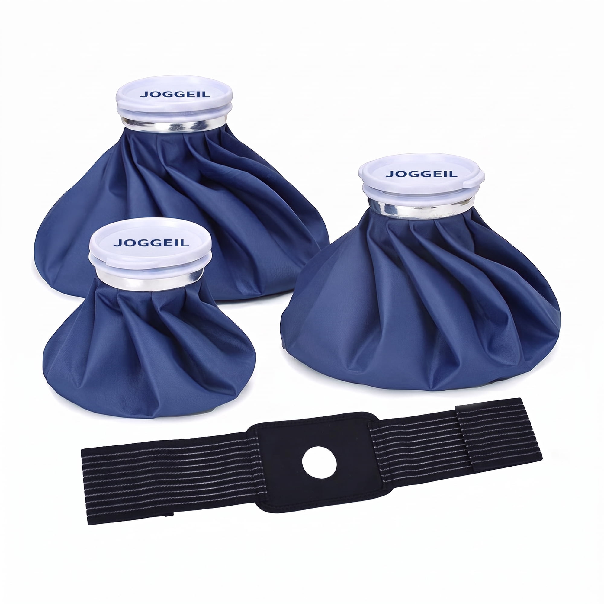 JOGGEIL Ice Cold Pack Reusable Ice Bags Hot Water Bag for Injuries, Hot & Cold Therapy and Pain Relief with Elastic Breathable Support Wrap, 4-Pack, 3 Sizes (6"/9"/11"), (for Hot Therapy is 50-60℃)