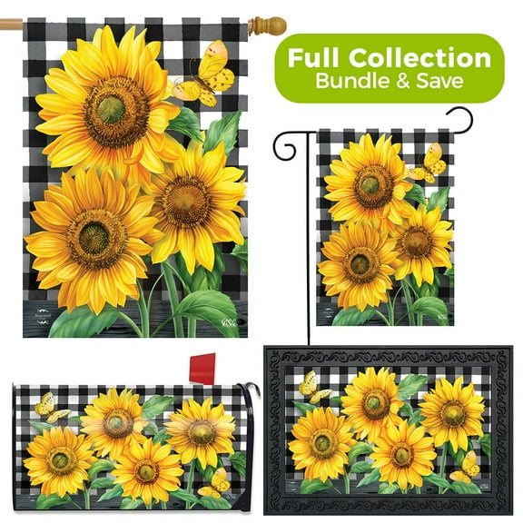 Checkered Sunflowers Summer Design Collection Briarwood Lane