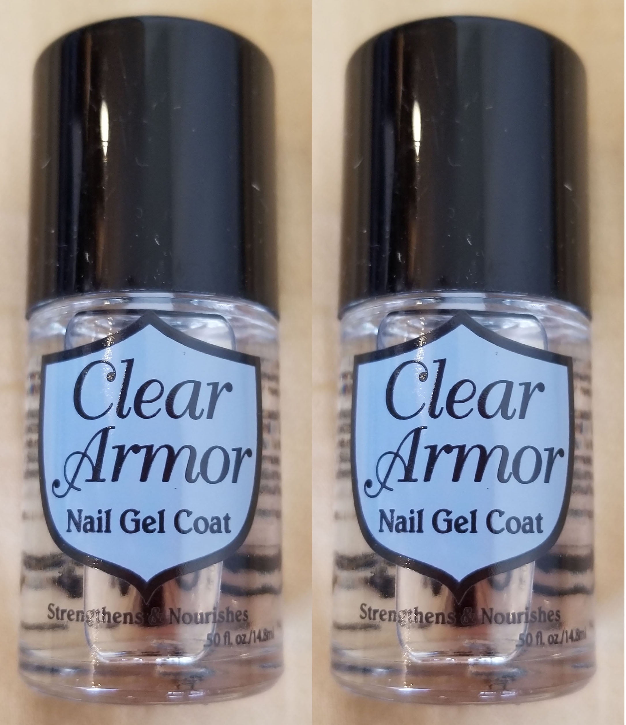 Set of 2 Pink Armor (CLEAR) Nail Gel Growth Formula Treatments Nail Coat, 0.50 Fluid Ounce