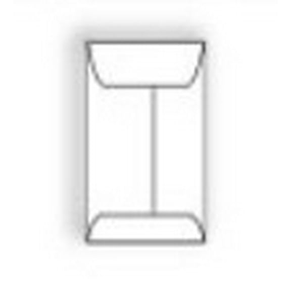 White Coin Envelopes, (No. 2 AA) 2-1/2" x 3-1/2", White Sulphite (SFI Certified), 92% Brightness, 24 lb, Vellum Finish, Center Seam, Flaps Down - Box of 500 Envelopes