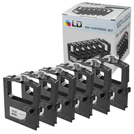 Compatible Replacement Black Ribbon - LD Okidata Compatible Replacement 6 Pack Black Printer Ribbon Cartridges - 52102001