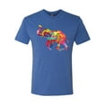 thumbnail image 2 of Wild Bobby, Colorful Walking Good Luck Elephant Animal Lover Mens Premium Tri Blend T-Shirt, Vintage Royal, Medium, 2 of 3