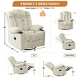 thumbnail image 2 of Swivel Rocker Recliner Chair for Adults with Heat and Massage, Rocking Recliner Single Sofa Seat with Cup Holders, 2 of 6