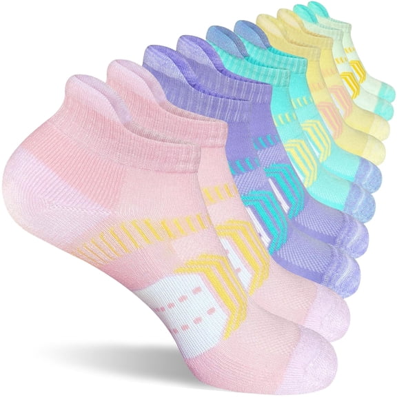TRANSLINK 5 Pack Women's Ankle Socks Low Cut Breathable Mesh Cushioned Athletic Socks